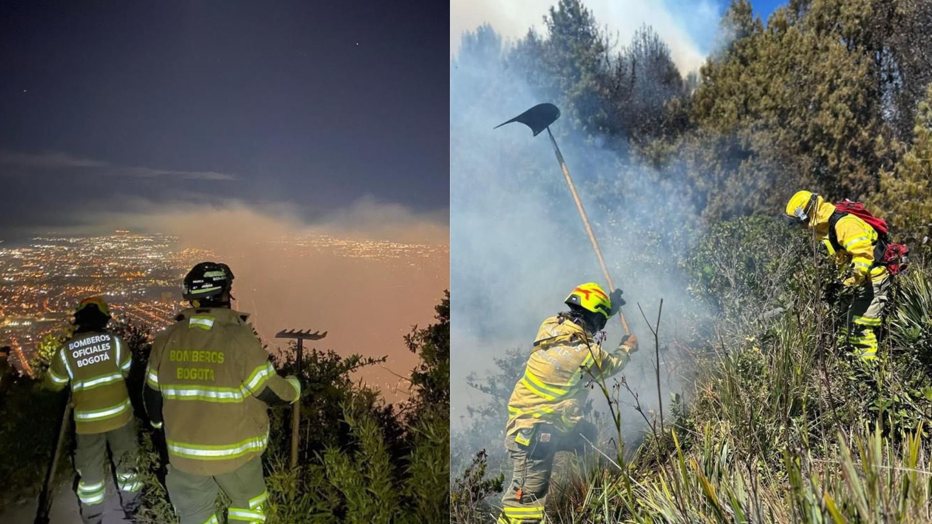 Incendio en los Cerros Orientales de Bogotá está controlado en un 70 %