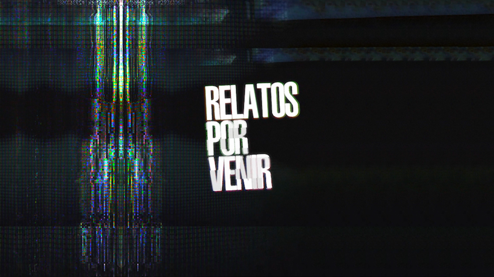 Logo de la serie Relatos por Venir con fondo oscuro